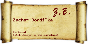 Zachar Boróka névjegykártya